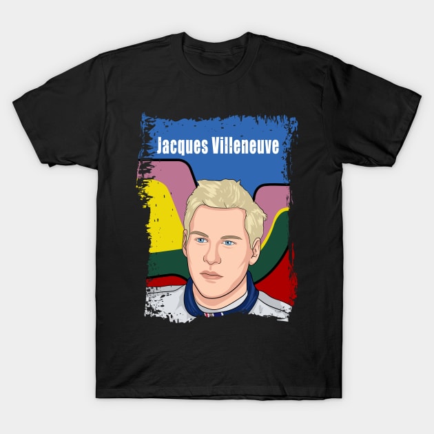 Jacques Villeneuve Illustration Tribute T-Shirt by Mandra